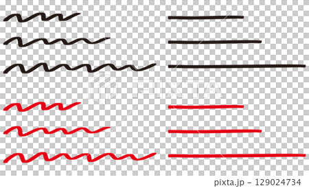 Simple hand-drawn underline illustration set 129024734
