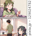朝のワンシーン コーヒーの香り 君と僕の物語 129024782
