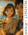 夕暮れのワンシーン 129024786