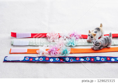 面ファスナーをつけたバイヤステープ 129025315