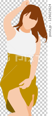 夏服を着た女性のイラスト 夏服を着た女性のイラスト 129025624