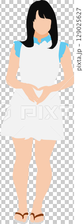 Illustration of a woman wearing summer clothes Illustration of a woman wearing summer clothes 129025627