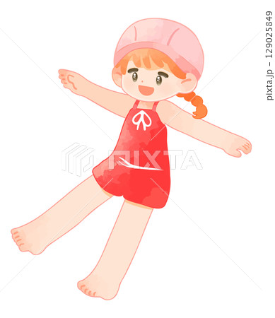 水着姿の子供　女の子 129025849
