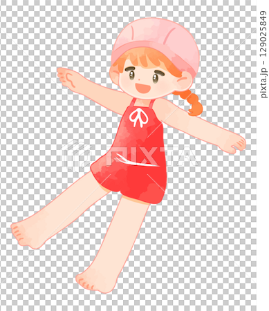 水着姿の子供　女の子 129025849