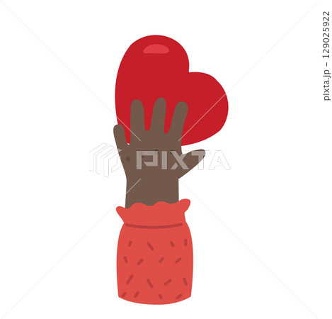 Hand Holding Heart Vector Graphic Hand Holding Heart Vector Graphic 129025922