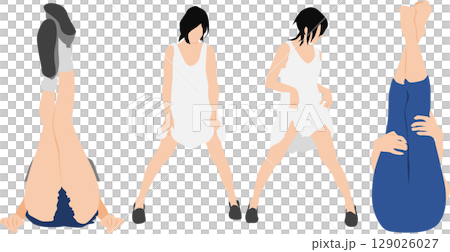 一個穿著夏天衣服的女人的插圖 一個穿著夏天衣服的女人的插圖 129026027