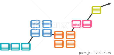 目標達成へのロードマップのイラスト	 129026029