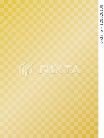 市松模様　背景　縦長　ベクター　金色	 129026139