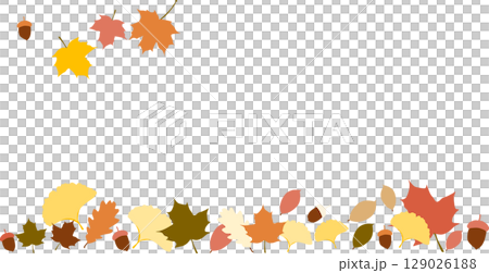 秋の落ち葉のイラスト	 129026188