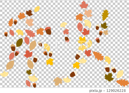 Illustration of fallen leaves in autumn Illustration of fallen leaves in autumn 129026228