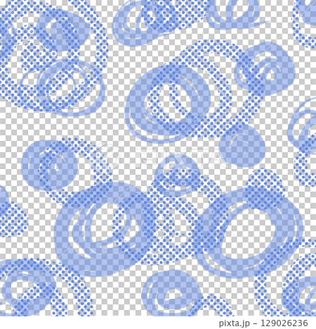 Blue halftone hand drawn W ring background illustration 129026236