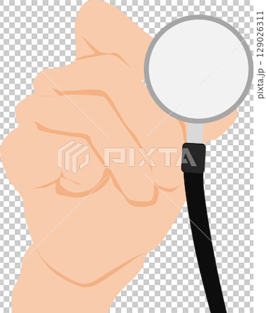 一隻手使用聽診器的圖示 一隻手使用聽診器的圖示 129026311