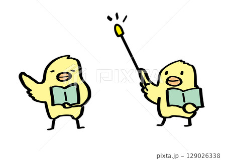 説明をするゆるかわひよこ先生のイラスト 説明をするゆるかわひよこ先生のイラスト 129026338