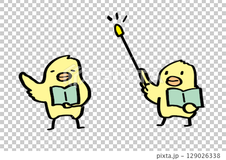 説明をするゆるかわひよこ先生のイラスト 説明をするゆるかわひよこ先生のイラスト 129026338