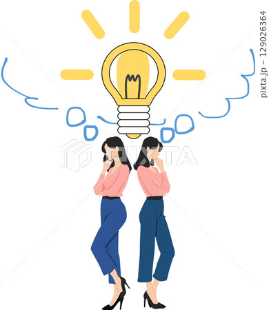 アイデアが閃くイラスト 129026364