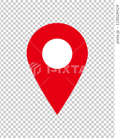 Pin map landmark location icon red single vector 129026424