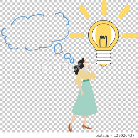 アイデアが閃くイラスト	 129026437