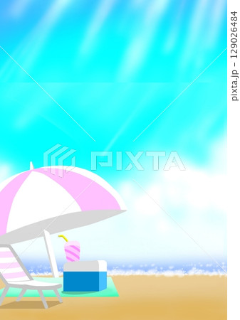 夏空とビーチ 129026484