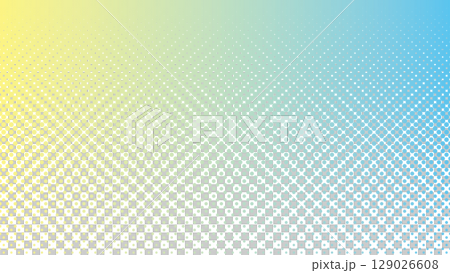 ハーフトーン　水色　黄色　グラデーション　ベクター	 129026608