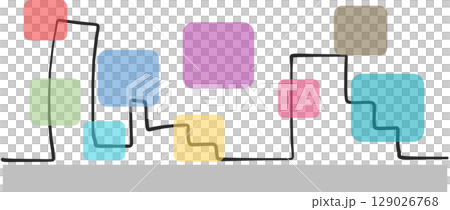 Hand-drawn city illustration 129026768