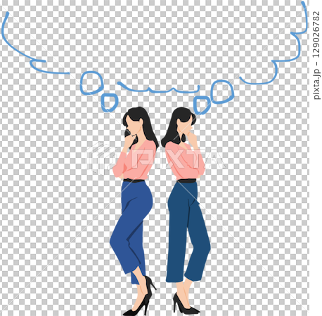 一個女人思考的插圖 129026782