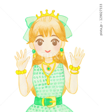 ゴージャスなドレスの女性01 129027333
