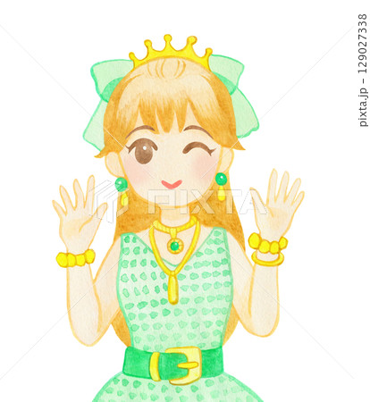 ゴージャスなドレスの女性06 129027338