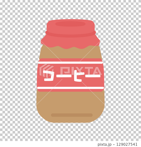 瓶入りのコーヒー牛乳 イラスト 瓶入りのコーヒー牛乳 イラスト 129027541
