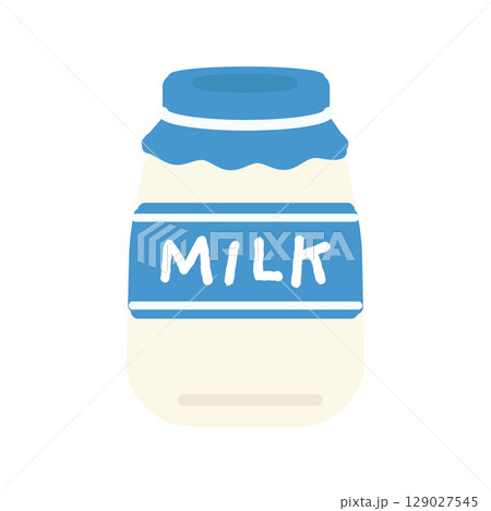 瓶入りの牛乳　イラスト 129027545