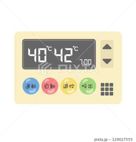 給湯器のリモコン　イラスト 129027555