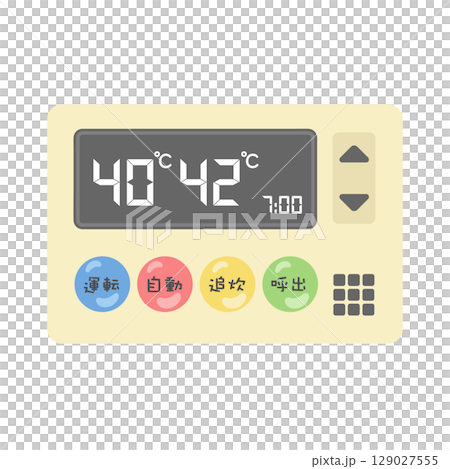 給湯器のリモコン　イラスト 129027555