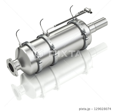 Diesel particulate filter -DPF filter - 3D illustration 129028074