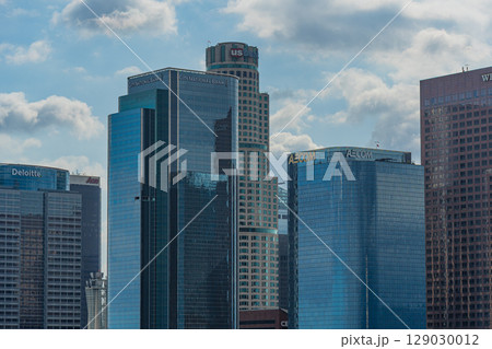 アメリカ ロサンゼルスのダウンタウンの街並み アメリカ ロサンゼルスのダウンタウンの街並み 129030012