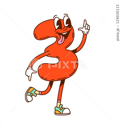 Groovy number 3 cartoon math character with funny happy face, vector mathematics emoji. Groovy number 3 or Three numeral with silly smile and funky tongue out for kids mathematics or count character Groovy number 3 cartoon math character with funny happy face, vector mathematics emoji. Groovy number 3 or Three numeral with silly smile and funky tongue out for kids mathematics or count character 129030115