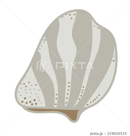 Vector illustration of a single colored sea shell on white background. Elegant drawing for coastal graphic compositions. Vector illustration of a single colored sea shell on white background. Elegant drawing for coastal graphic compositions. 129030533