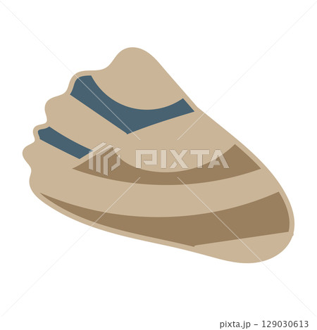 Vector illustration of a single colored sea shell on white background. Elegant drawing for coastal graphic compositions. Vector illustration of a single colored sea shell on white background. Elegant drawing for coastal graphic compositions. 129030613