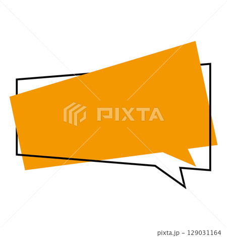 シンプルな吹き出しのイラスト　横長　四角 129031164