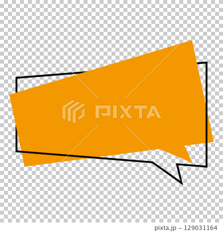 シンプルな吹き出しのイラスト　横長　四角 129031164