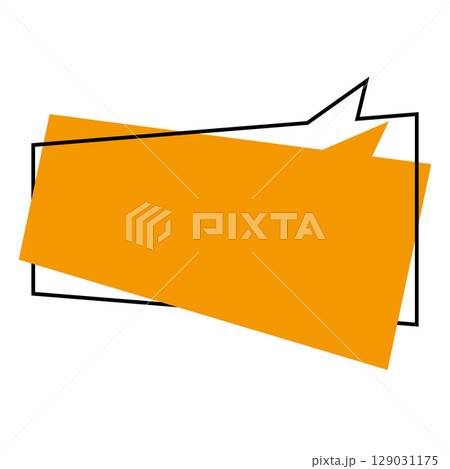 シンプルな吹き出しのイラスト　横長　四角 129031175