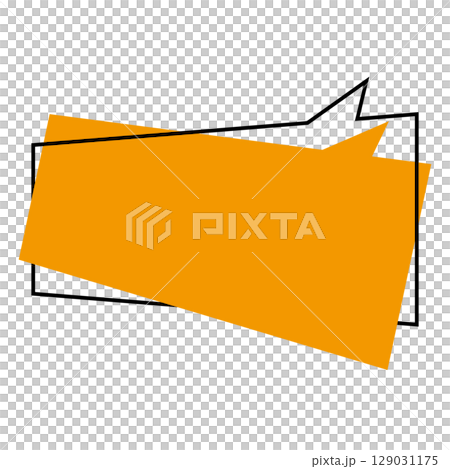 シンプルな吹き出しのイラスト　横長　四角 129031175