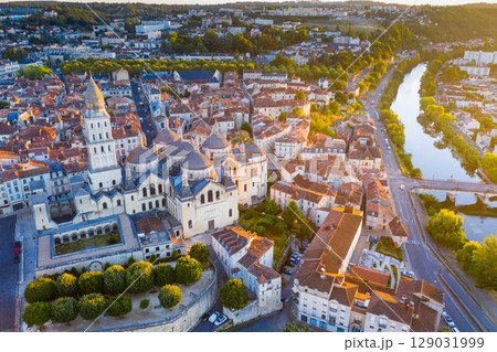 Summer landscape of Perigueux at daybreak, France Summer landscape of Perigueux at daybreak, France 129031999