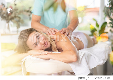 Femail having massage 129032556