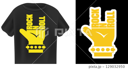 Rock n Roll Hand Symbol Vector, White Heavy Metal Gesture with Studded Bracelet, Music Lifestyle Graphic, Concert Merch Design, Rebel Attitude, Black Background, Edgy Fashion Apparel Rock n Roll Hand Symbol Vector, White Heavy Metal Gesture with Studded Bracelet, Music Lifestyle Graphic, Concert Merch Design, Rebel Attitude, Black Background, Edgy Fashion Apparel 129032950