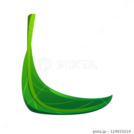 Plant green leaf font letter L. Plant English alphabet typeface sign, nature green leaf cartoon isolated vector kids ABC font element. Environment clean ecology latin type letter or typeset symbol 129033019