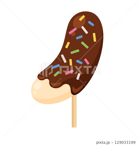 かわいいチョコバナナのイラスト 129033199