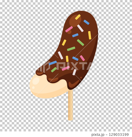 かわいいチョコバナナのイラスト 129033199
