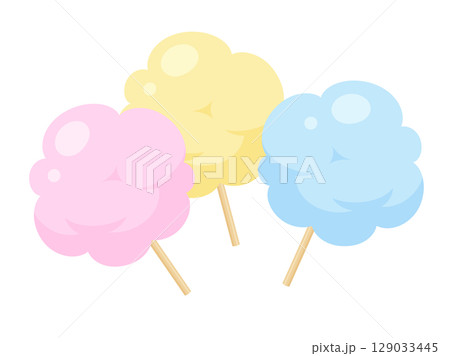 かわいい綿菓子のイラスト 129033445