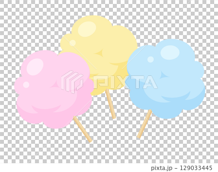 かわいい綿菓子のイラスト 129033445