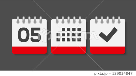 Vector icon page calendar - 5 day, agenda, done Vector icon page calendar - 5 day, agenda, done 129034847