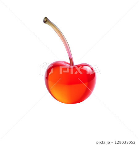 Sweet maraschino cherry fruit illustration. Ripe berry food glossy render. Nutrition diet preserved dessert juice beverage. Realistic design red background vector Sweet maraschino cherry fruit illustration. Ripe berry food glossy render. Nutrition diet preserved dessert juice beverage. Realistic design red background vector 129035052